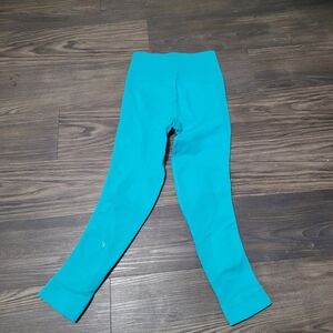 Lululemon Crop Compression Leggings Size 0 Blue Turquoise Zone In Athletic Gym